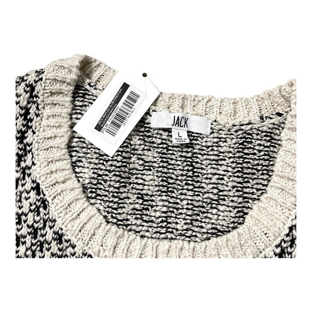 Jack by Fab'rik & Cream and black Sweater scoop neck, pullover size L. Cotton - Picture 7 of 14